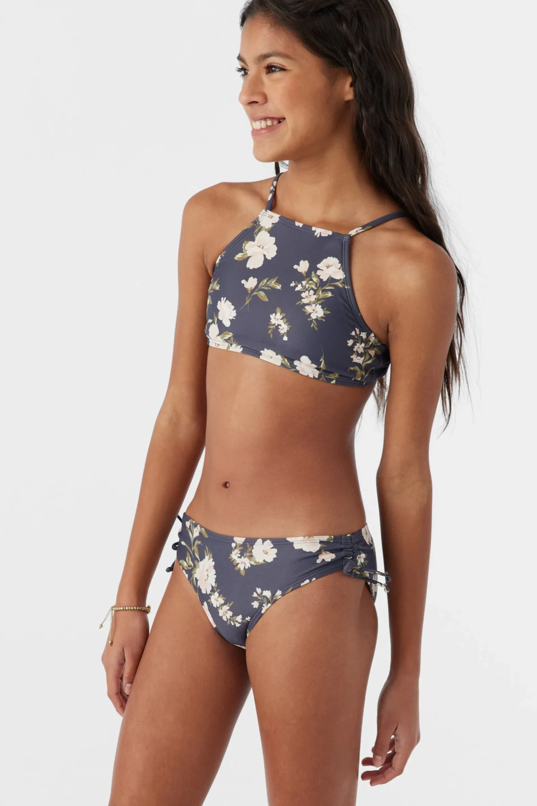 Women/Kids O’Neill Swim Sets|Swim Sets<GIRL'S KENDRA FLORAL MULTI-STRAP HIGH NECK TOP SET