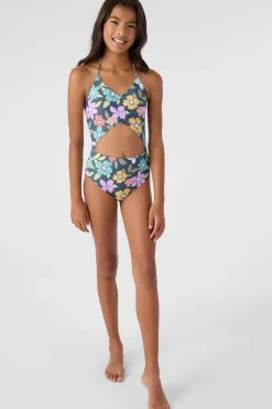 Women/Kids O’Neill One-Pieces|One Pieces<GIRL'S LAYLA FLORAL CINCHED ONE-PIECE