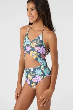 Women/Kids O’Neill One-Pieces|One Pieces<GIRL'S LAYLA FLORAL CINCHED ONE-PIECE