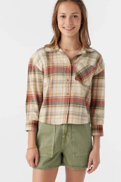Kids O’Neill Tops<GIRL'S LESLYE FLANNEL SHIRT