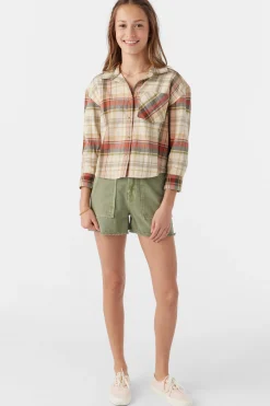Kids O’Neill Tops<GIRL'S LESLYE FLANNEL SHIRT