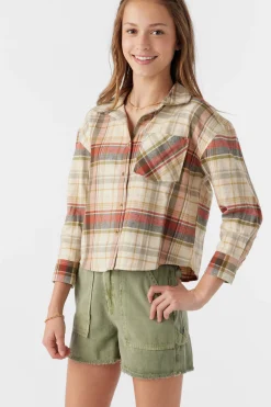 Kids O’Neill Tops<GIRL'S LESLYE FLANNEL SHIRT