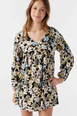 Kids O’Neill Dresses<GIRL'S MARI CAMDEN FORAL LONG SLEEVE DRESS