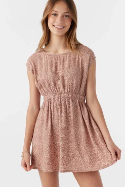 Kids O’Neill Dresses<GIRL'S MIKA LORDES ANIMAL SHORT SLEEVE DRESS