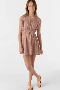 Kids O’Neill Dresses<GIRL'S MIKA LORDES ANIMAL SHORT SLEEVE DRESS