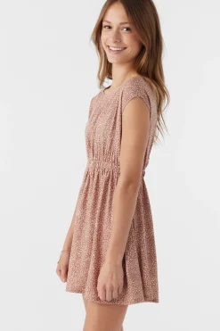 Kids O’Neill Dresses<GIRL'S MIKA LORDES ANIMAL SHORT SLEEVE DRESS
