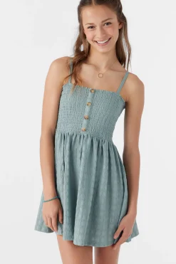 Kids O’Neill Dresses<GIRL'S SHAENA SMOCKED TEXTURED KNIT DRESS