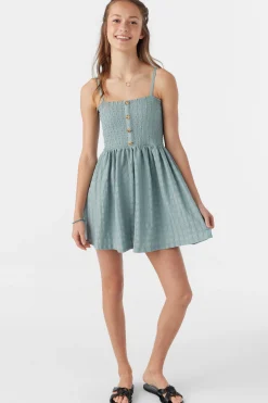Kids O’Neill Dresses<GIRL'S SHAENA SMOCKED TEXTURED KNIT DRESS