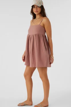 Women O’Neill Cover-Ups<HADIA CRINKLE DOUBLE GAUZE MINI DRESS