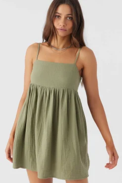 Women O’Neill Cover-Ups<HADIA CRINKLE DOUBLE GAUZE MINI DRESS