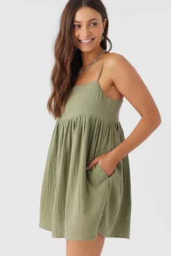 Women O’Neill Cover-Ups<HADIA CRINKLE DOUBLE GAUZE MINI DRESS