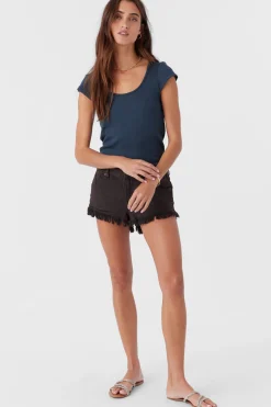 Women O’Neill Tops<HADLIE RIB KNIT SHORT SLEEVE TOP
