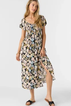 Women O’Neill Dresses<HAYZEL CAMDEN TROPICAL MIDI DRESS