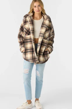 Women O’Neill Jackets<HEATH PLAID HIGH PILE FLEECE JACKET