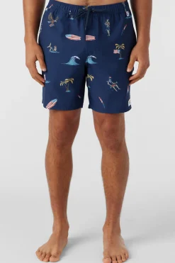 O’Neill Side Pockets<HERMOSA ELASTIC WAIST 17" SWIM TRUNKS
