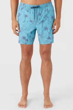 O’Neill Side Pockets<HERMOSA ELASTIC WAIST LINED 17" SWIM TRUNKS