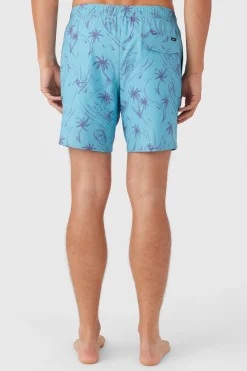 O’Neill Side Pockets<HERMOSA ELASTIC WAIST LINED 17" SWIM TRUNKS