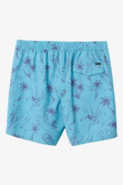 O’Neill Side Pockets<HERMOSA ELASTIC WAIST LINED 17" SWIM TRUNKS
