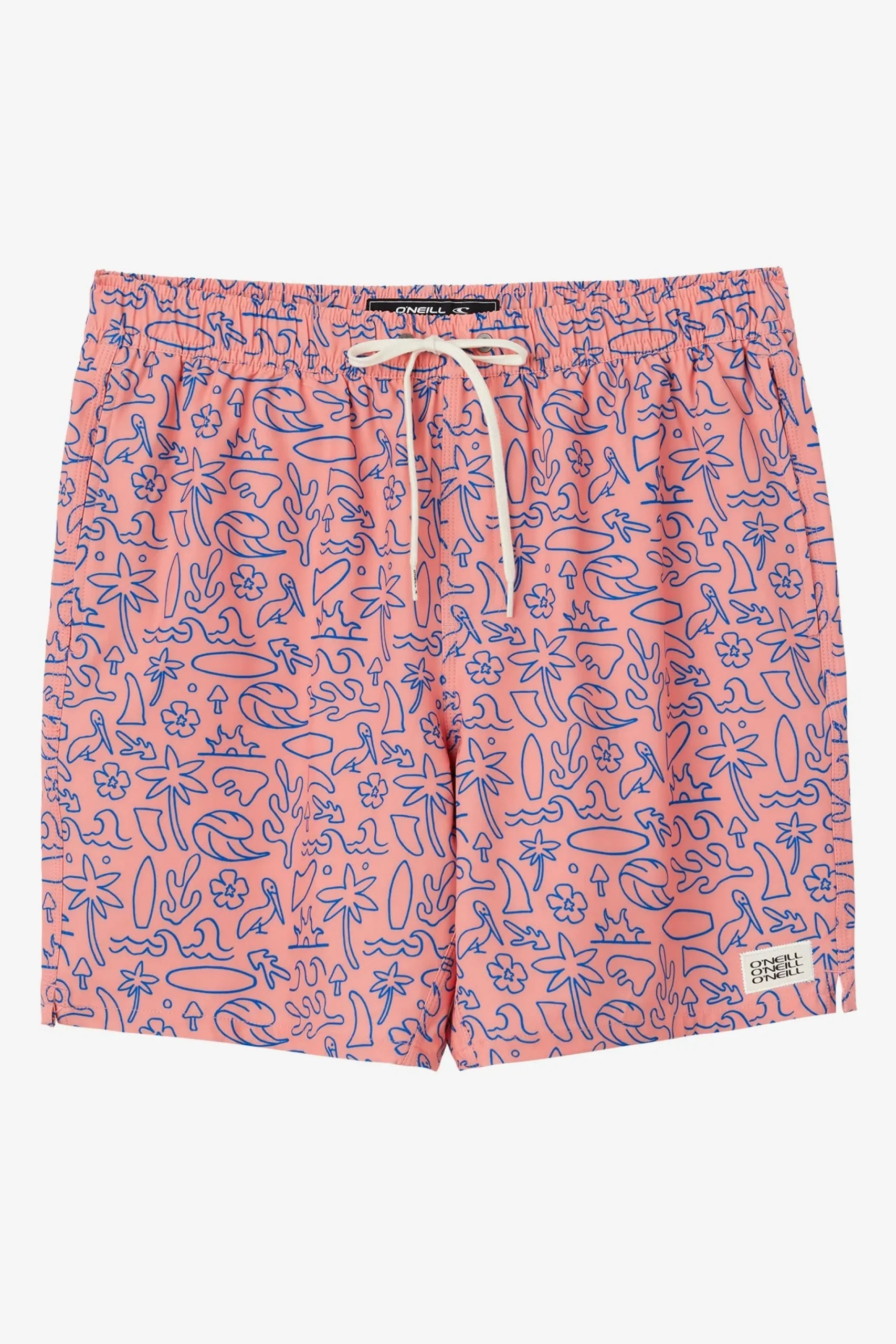 O’Neill Side Pockets<HERMOSA ELASTIC WAIST LINED 17" SWIM TRUNKS