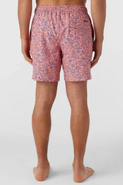 O’Neill Side Pockets<HERMOSA ELASTIC WAIST LINED 17" SWIM TRUNKS