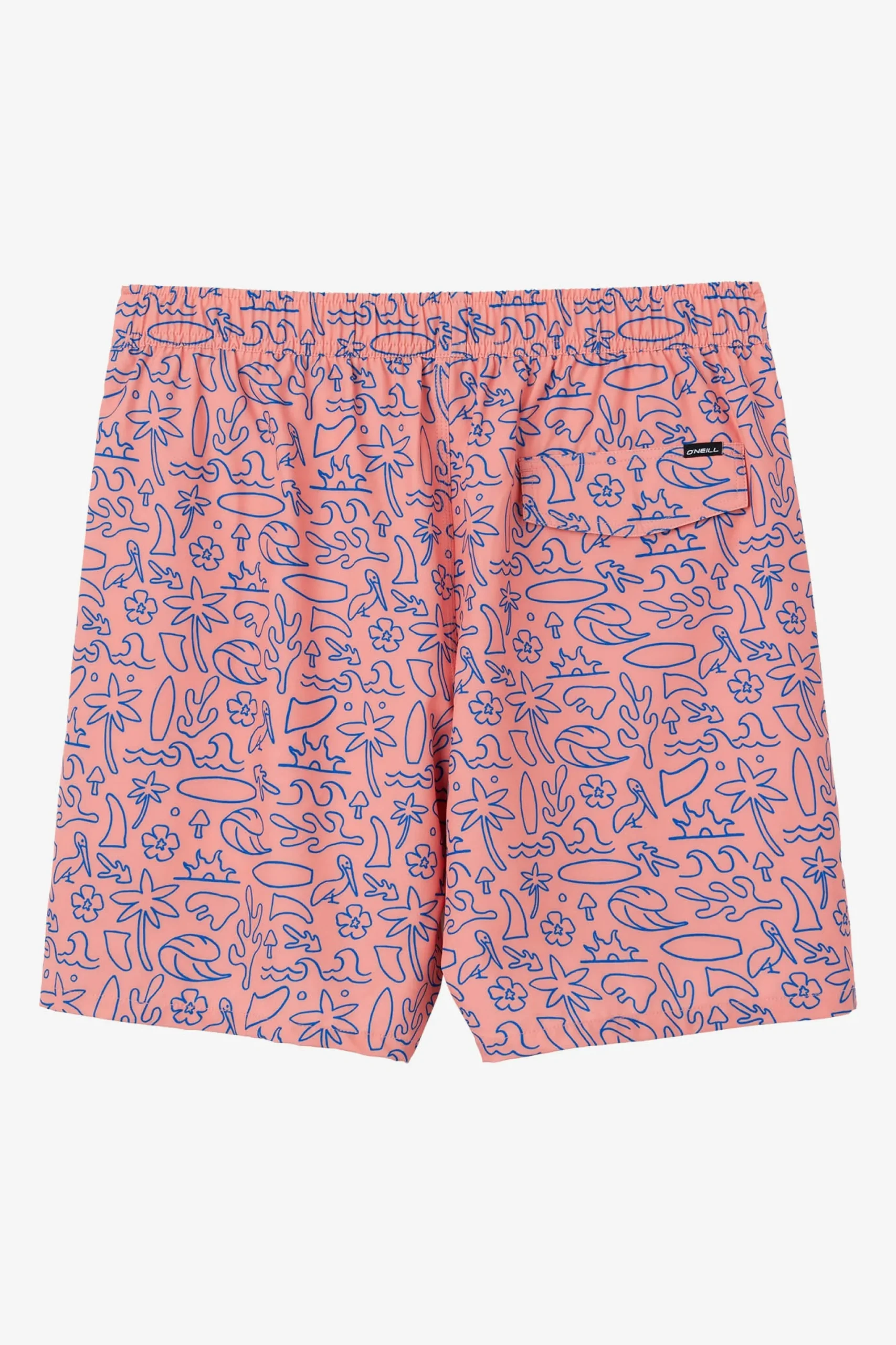 O’Neill Side Pockets<HERMOSA ELASTIC WAIST LINED 17" SWIM TRUNKS
