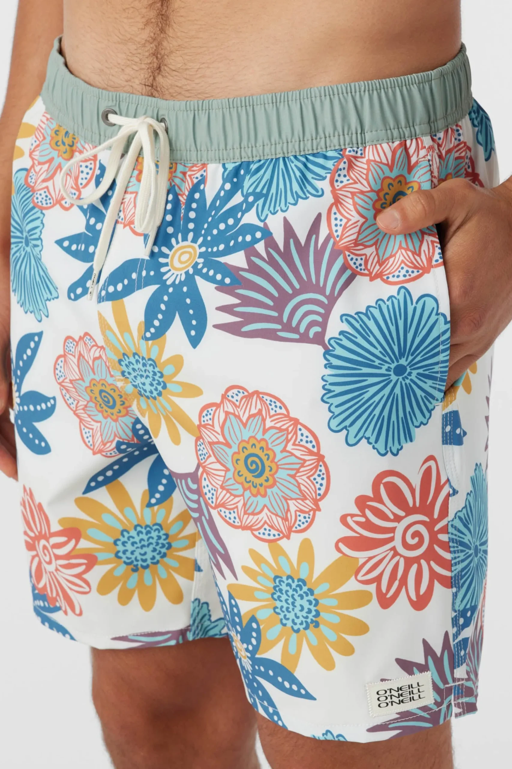 O’Neill Side Pockets<HERMOSA ELASTIC WAIST LINED 17" SWIM TRUNKS