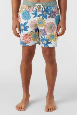 O’Neill Side Pockets<HERMOSA ELASTIC WAIST LINED 17" SWIM TRUNKS