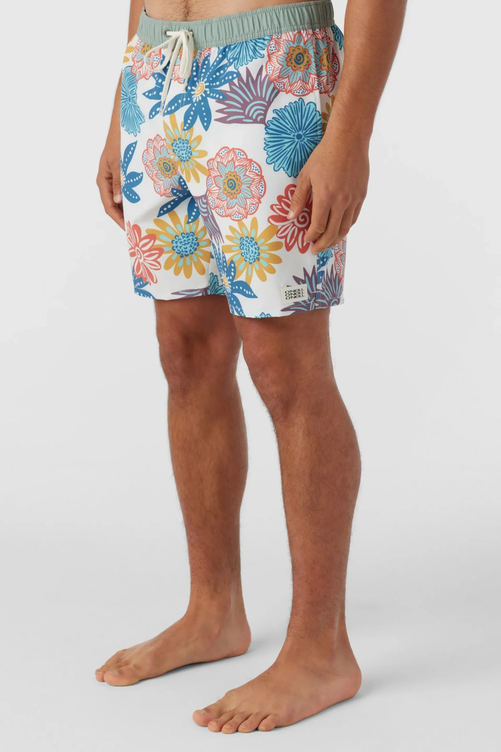 O’Neill Side Pockets<HERMOSA ELASTIC WAIST LINED 17" SWIM TRUNKS