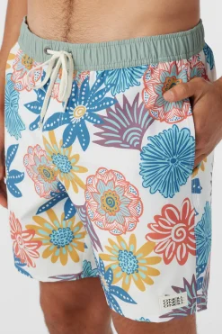 O’Neill Side Pockets<HERMOSA ELASTIC WAIST LINED 17" SWIM TRUNKS