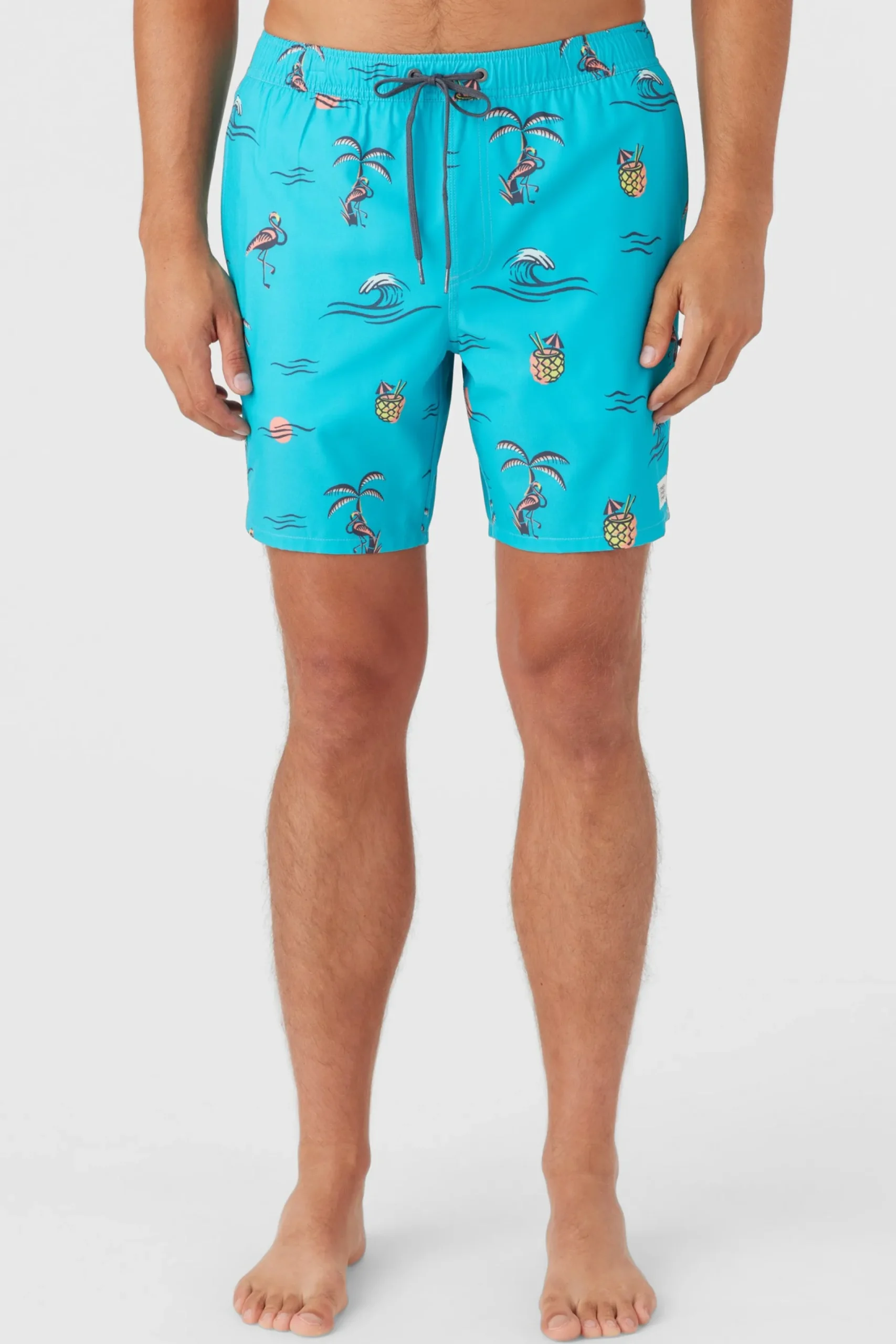 O’Neill Side Pockets<HERMOSA ELASTIC WAIST LINED 17" SWIM TRUNKS