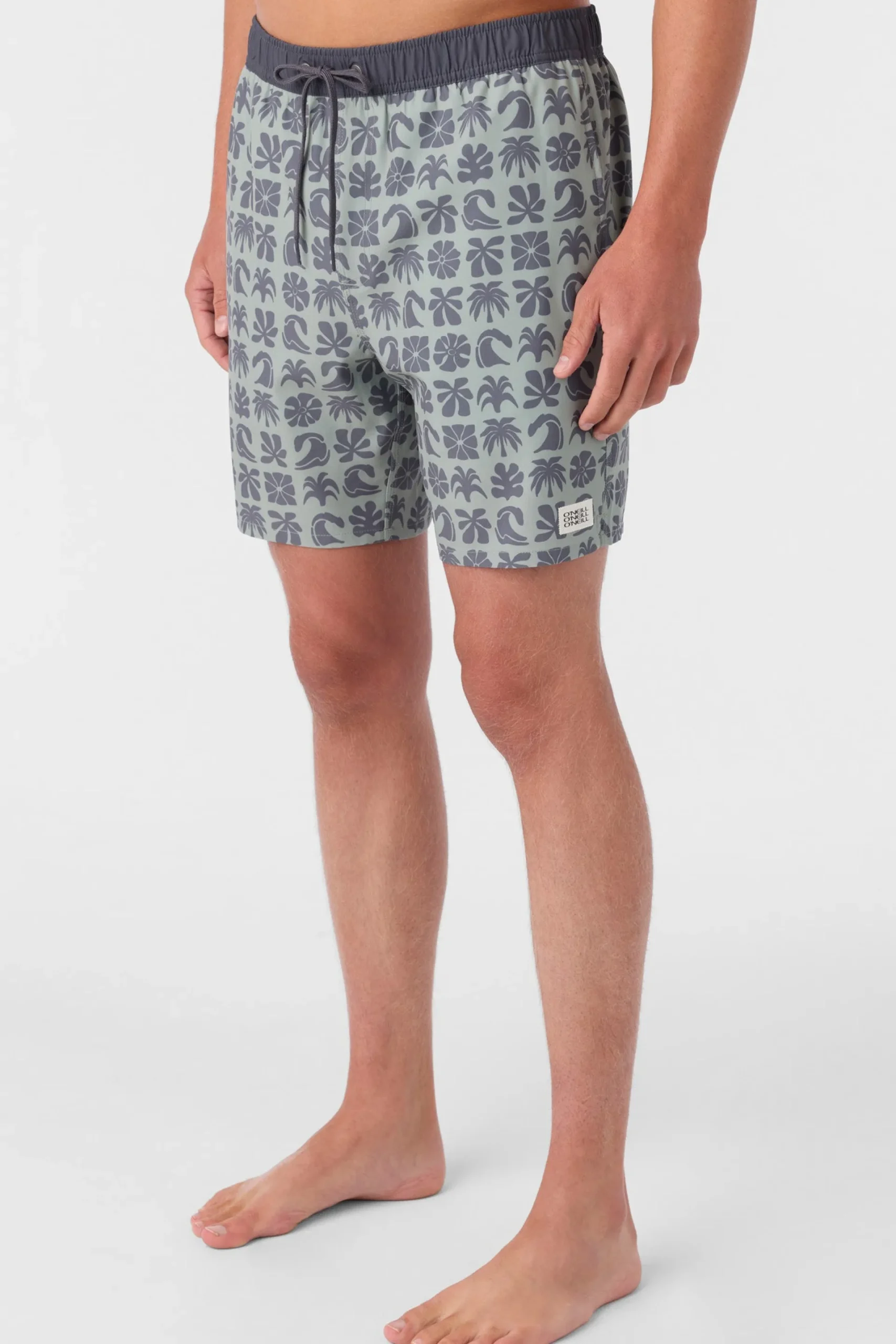 O’Neill Side Pockets<HERMOSA ELASTIC WAIST LINED 17" SWIM TRUNKS