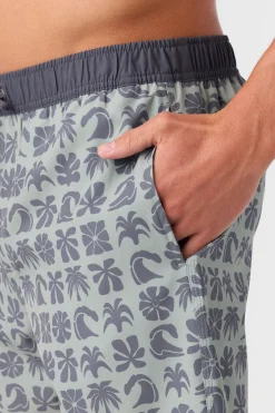 O’Neill Side Pockets<HERMOSA ELASTIC WAIST LINED 17" SWIM TRUNKS