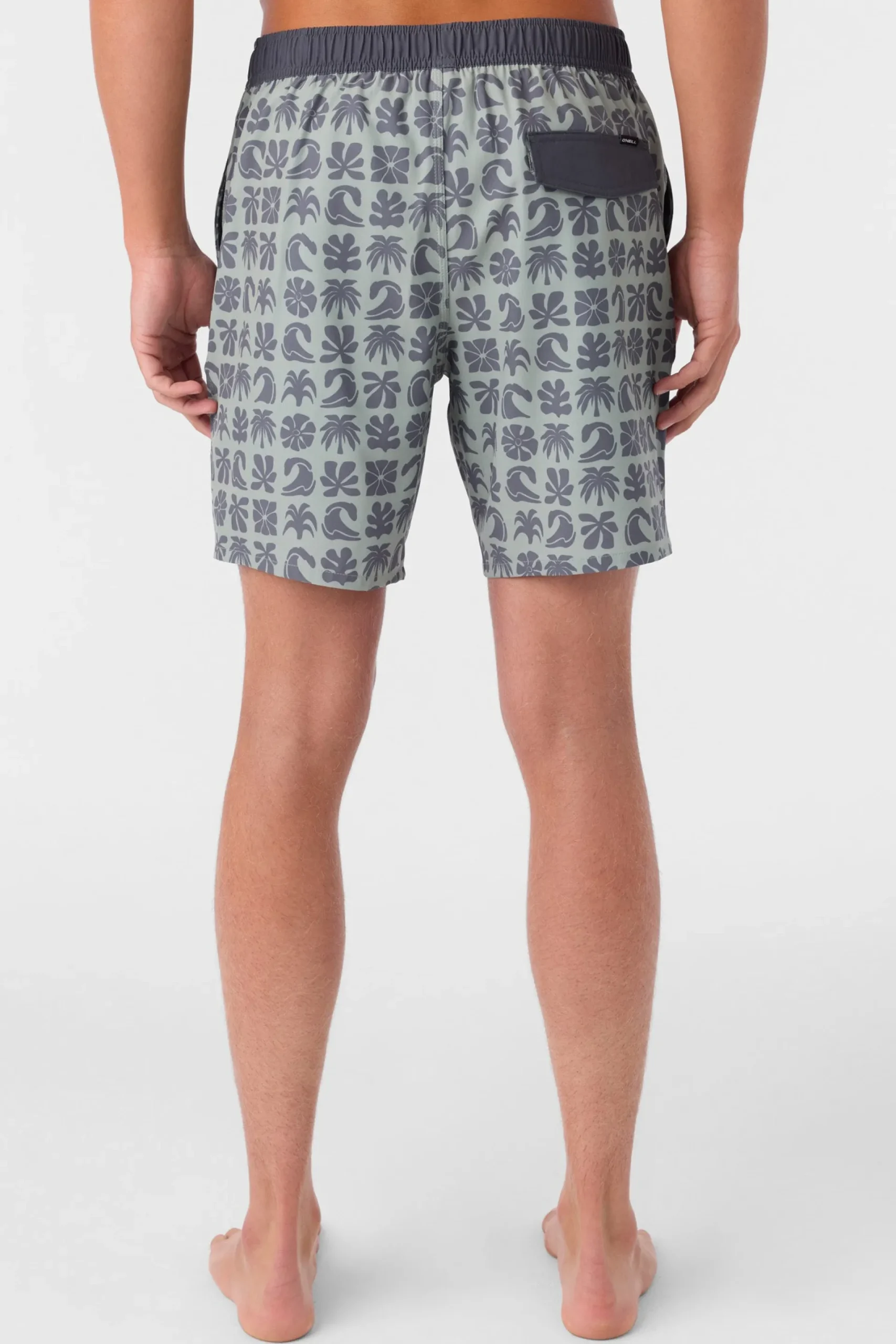 O’Neill Side Pockets<HERMOSA ELASTIC WAIST LINED 17" SWIM TRUNKS