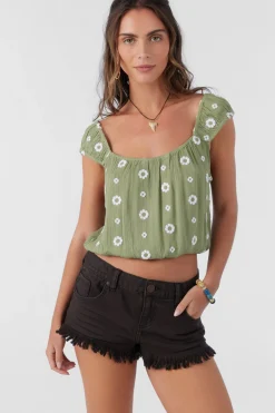 Women O’Neill Tops<HUGHES EMBROIDERED GEO TOP