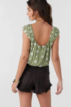 Women O’Neill Tops<HUGHES EMBROIDERED GEO TOP