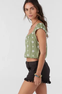 Women O’Neill Tops<HUGHES EMBROIDERED GEO TOP
