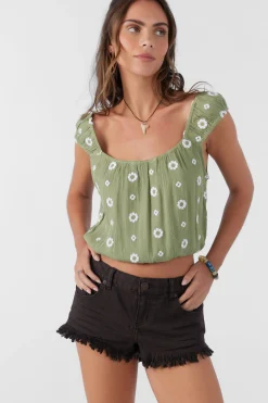 Women O’Neill Tops<HUGHES EMBROIDERED GEO TOP