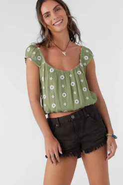 Women O’Neill Tops<HUGHES EMBROIDERED GEO TOP