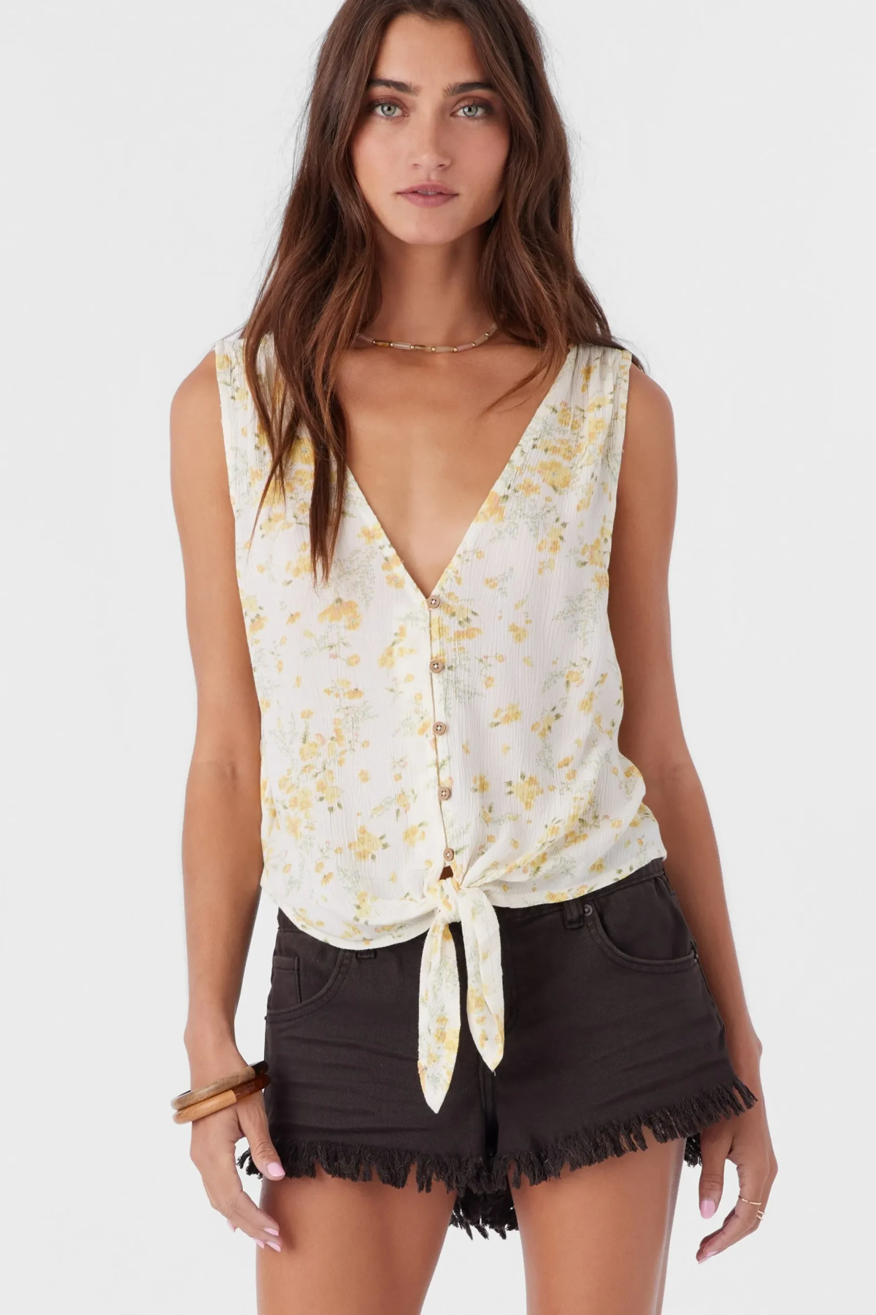 Women O’Neill Tops<JADEN TATIANNA FLORAL TIE-FRONT TOP