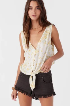Women O’Neill Tops<JADEN TATIANNA FLORAL TIE-FRONT TOP
