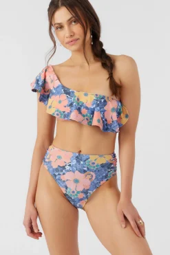 Women O’Neill Bralette|Bikini Tops<JADIA FLORAL MISSION BEACH RUFFLE ONE SHOULDER TOP