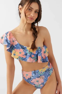Women O’Neill Bralette|Bikini Tops<JADIA FLORAL MISSION BEACH RUFFLE ONE SHOULDER TOP