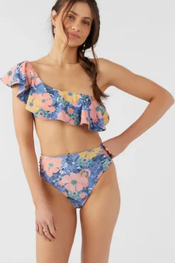Women O’Neill Bralette|Bikini Tops<JADIA FLORAL MISSION BEACH RUFFLE ONE SHOULDER TOP