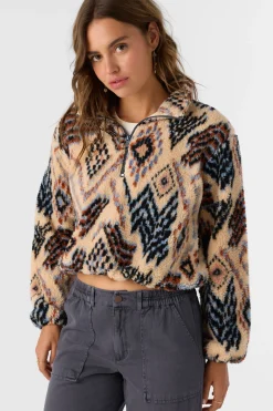 Women O’Neill Jackets<KACEY PALMER PRINT HIGH PILE FLEECE PULLOVER