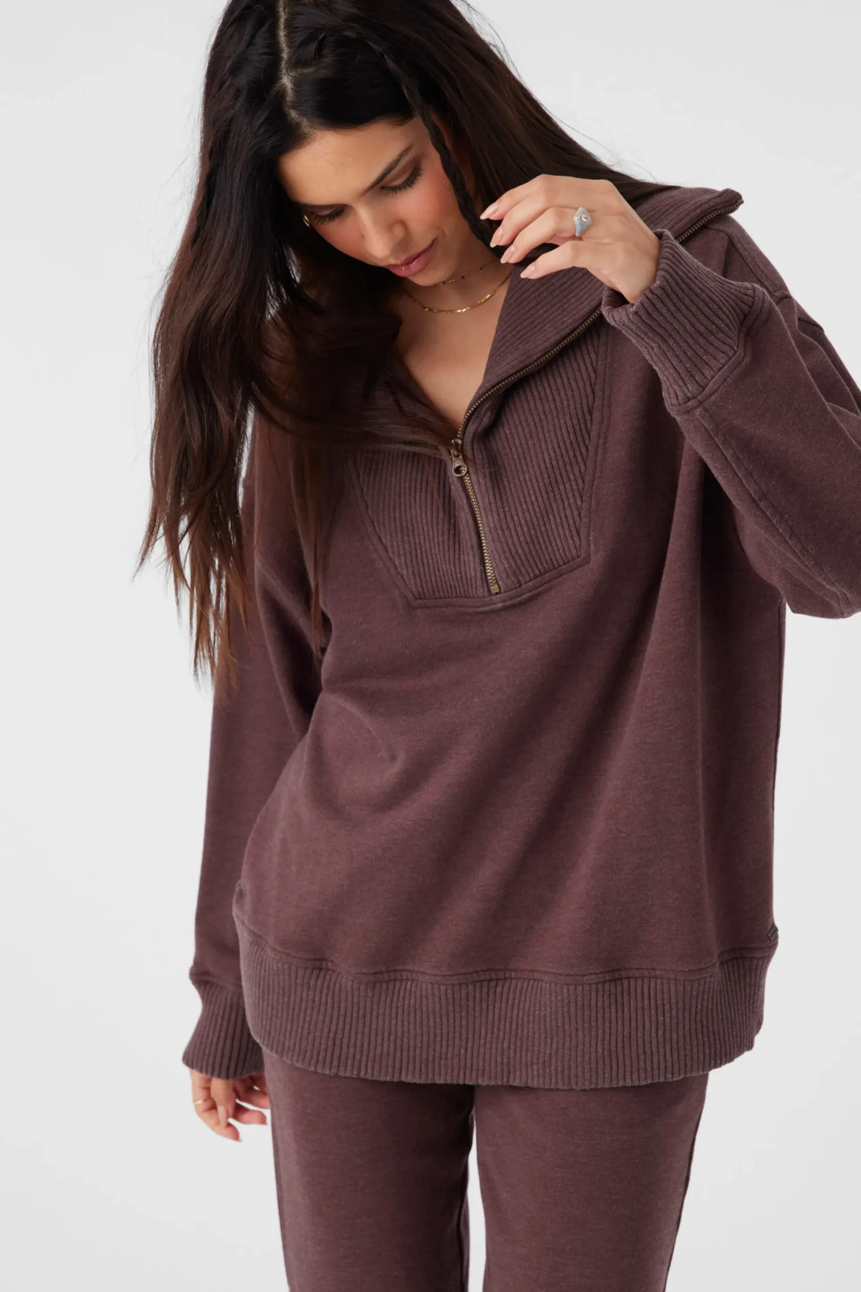 Women O’Neill Sweaters, Hoodies & Fleece<KARMA FRENCH TERRY HALF ZIP PULLOVER