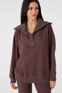 Women O’Neill Sweaters, Hoodies & Fleece<KARMA FRENCH TERRY HALF ZIP PULLOVER