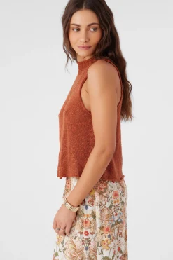 Women O’Neill Sweaters, Hoodies & Fleece<KINSLIE SLUB MOCK NECK SWEATER TANK TOP