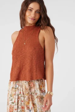 Women O’Neill Sweaters, Hoodies & Fleece<KINSLIE SLUB MOCK NECK SWEATER TANK TOP