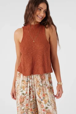 Women O’Neill Sweaters, Hoodies & Fleece<KINSLIE SLUB MOCK NECK SWEATER TANK TOP