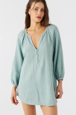 Women O’Neill Cover-Ups<KRYSTEN CRINKLE DOUBLE GAUZE TUNIC SWIM COVER-UP